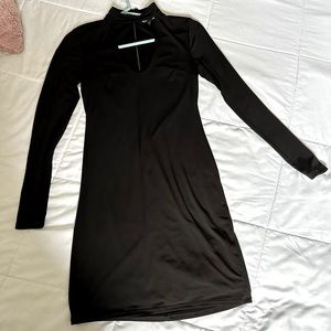 Women’s Express Black mini dress V-neckline with collar